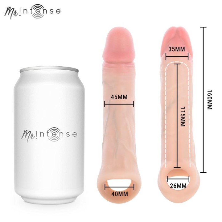 MR INTENSE - ARNOLD L VIBRATOR SILICONE PENIS SLEEVE WITH REMOTE CONTROL 16 CM -Ø- 4.5 CM