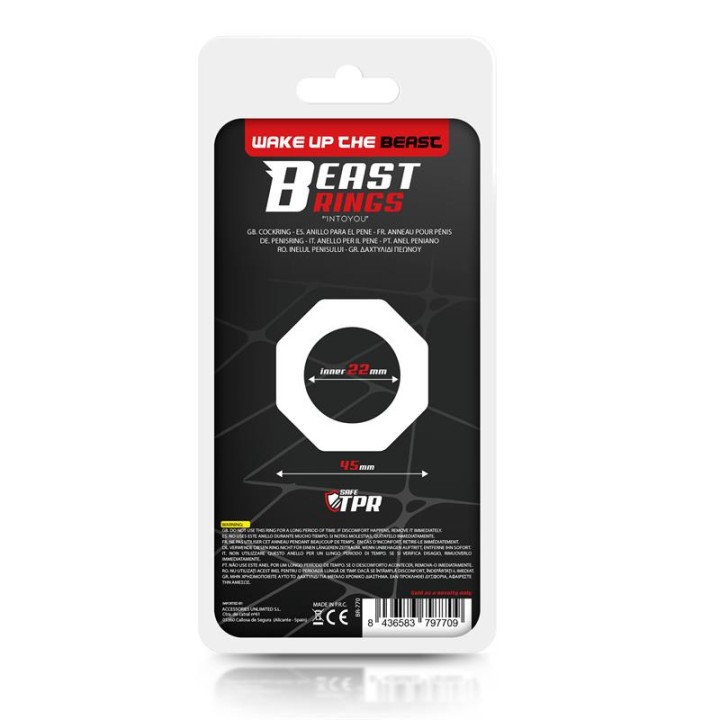 Cock Ring Super Flexible Polygonal 2.2 cm Black