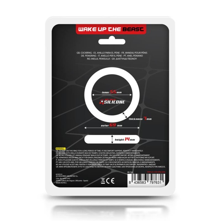 Cock Ring Solid Silicone 5.5 cm Black