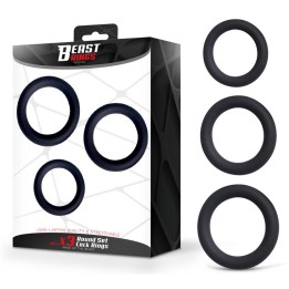Set of 3 Penis Rings Silicone S, M and L