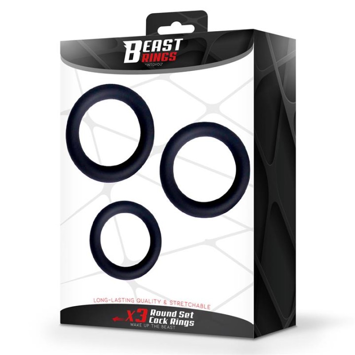 Set of 3 Penis Rings Silicone S, M and L