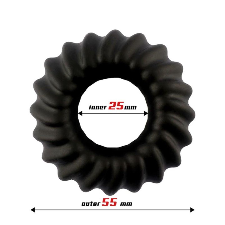 Penis Ring Sawtooth Liquid Silicone 25 mm