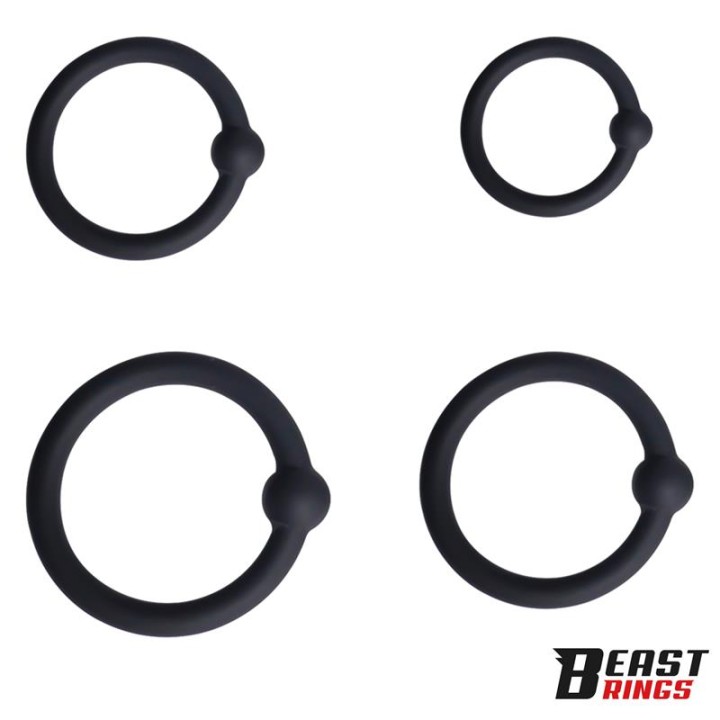 Set of 4 Penis Rings Silicone S, M, L and XL
