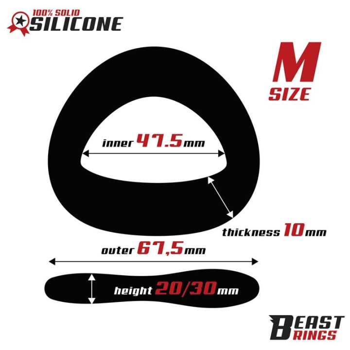 Penis Ring Solid Silicone 47.5 mm Size M