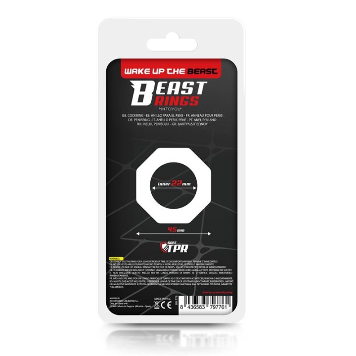 Cock Ring Super Flexible Polygon 2.2 cm Clear