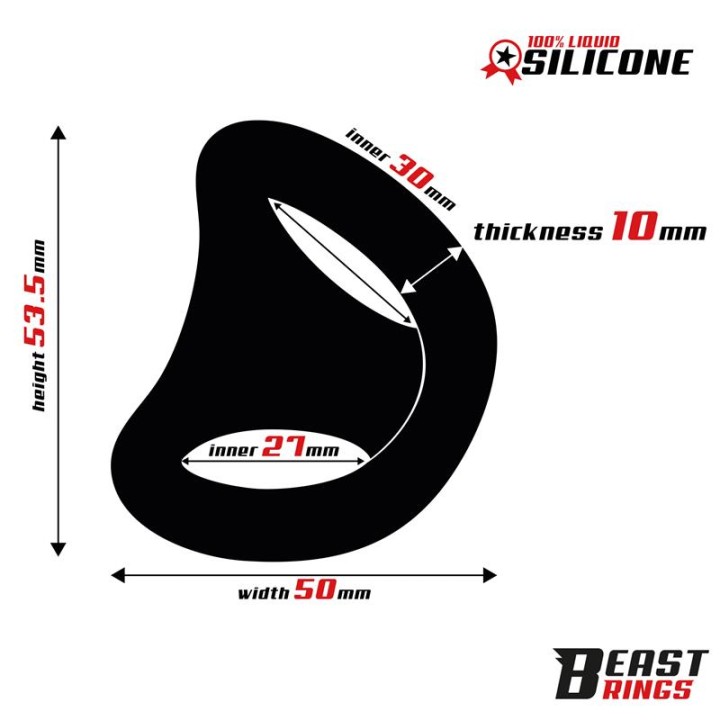 Double Penis Ring Liquid Silicone 27/30 mm