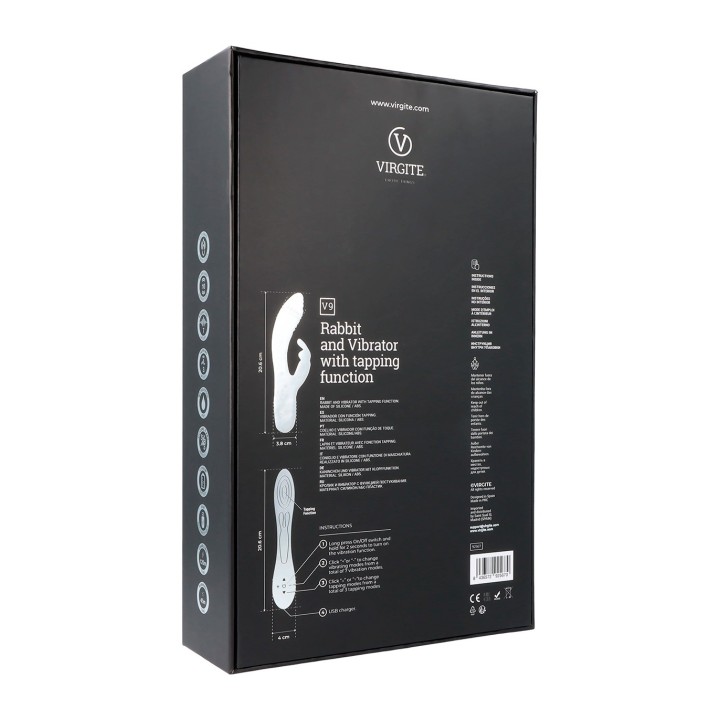 V9 BLACK RECHARGEABLE TAPPING VIBRATOR