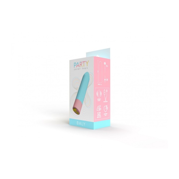BALY RECHARGEABLE VIBRATING BULLET 10 INTENSITIES BLUE