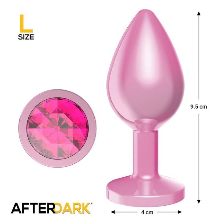 Anodyzed Anal Plug Pink with Jewel Size L
