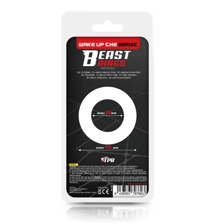Cock Ring Super Flexible and Resistant Striped 1.9 cm Black