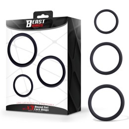 Set of 3 Penis Rings Silicone S, M and L