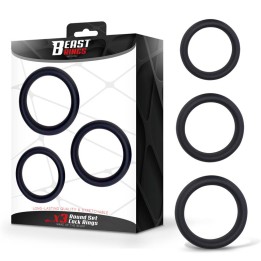 Set of 3 Penis Rings Silicone S, M and L