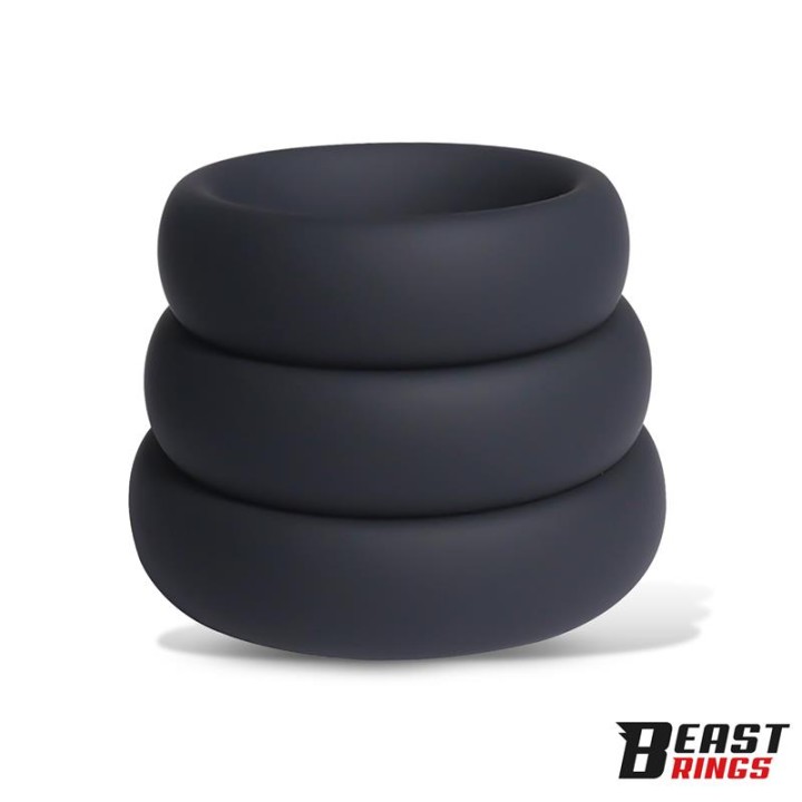 Set of 3 Penis Rings Silicone S, M and L