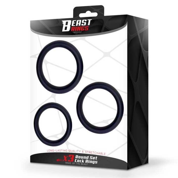 Set of 3 Penis Rings Silicone S, M and L
