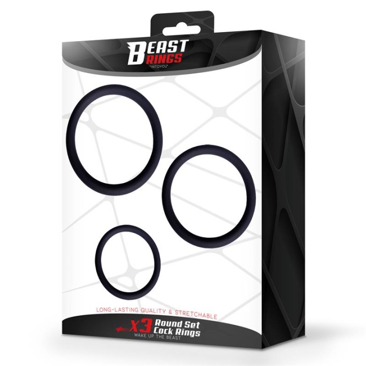 Set of 3 Penis Rings Silicone S, M and L