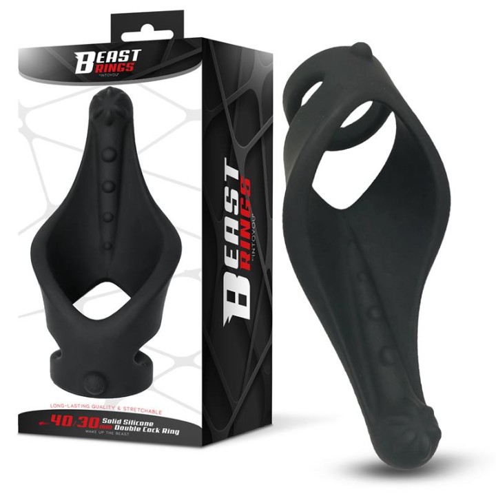 Double Penis Ring Solid Silicone 37/45 mm