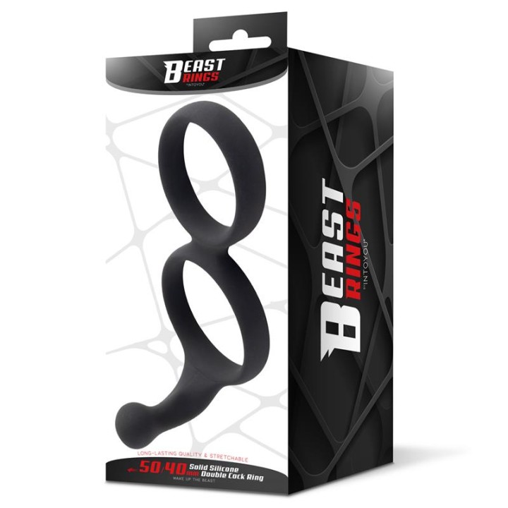 Double Penis Ring Solid Silicone 50/40 mm