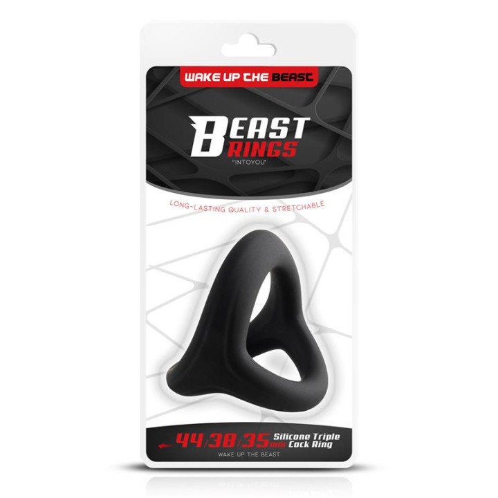 Triple Cock Ring Solid Silicone 44/38/35 mm  Size M
