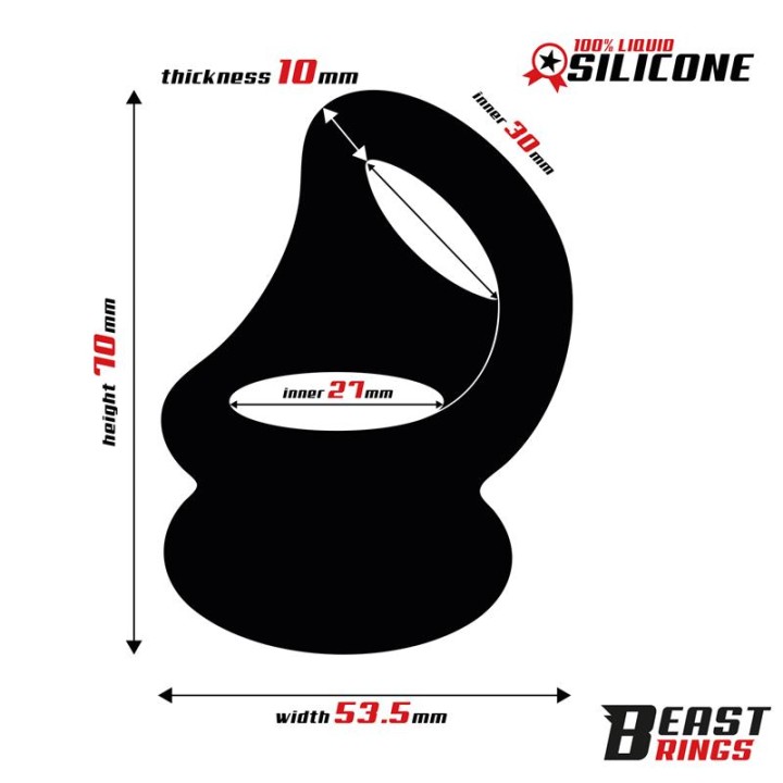 Double Penis Ring Liquid Silicone 27/30 mm