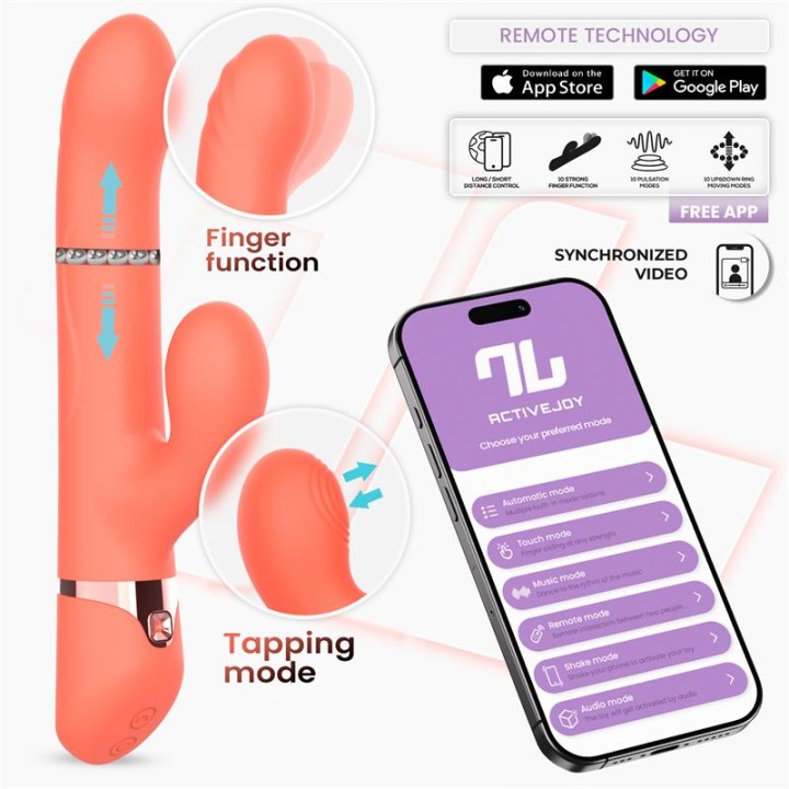 Mindy Vibe with Up and Down Beads Ring, Finger and Pulsation with APP
