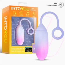 Vibrating Egg Double Layer Silicone with APP Pink/Blue