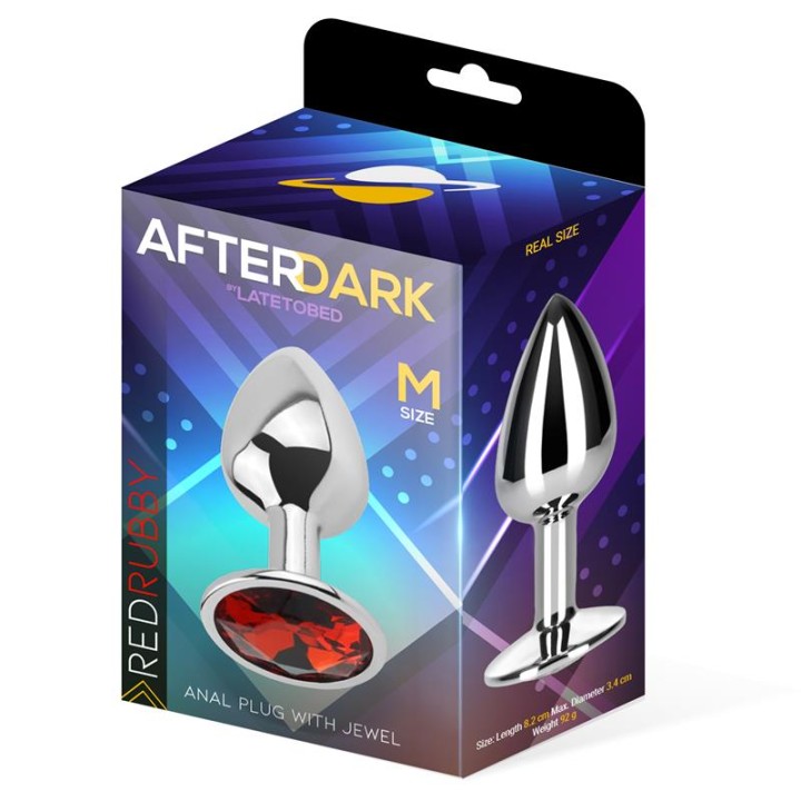 AFTERDARK: Ruby Butt Plug M, korek analny, 8,2 × 3,4 cm