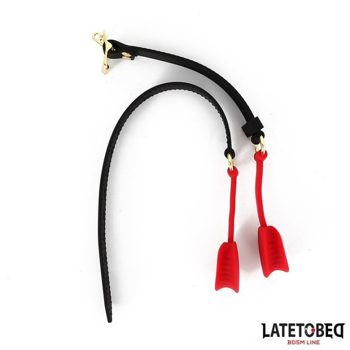 KNEBEL BDSM BENDABLE FORCE REGULOWANY CZARNO CZERWONY - LATETOBED