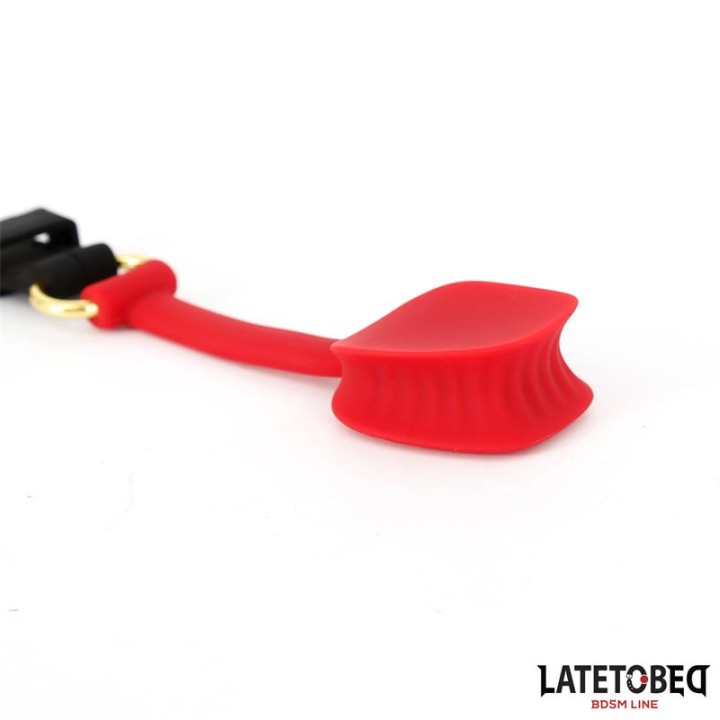 KNEBEL BDSM BENDABLE FORCE REGULOWANY CZARNO CZERWONY - LATETOBED