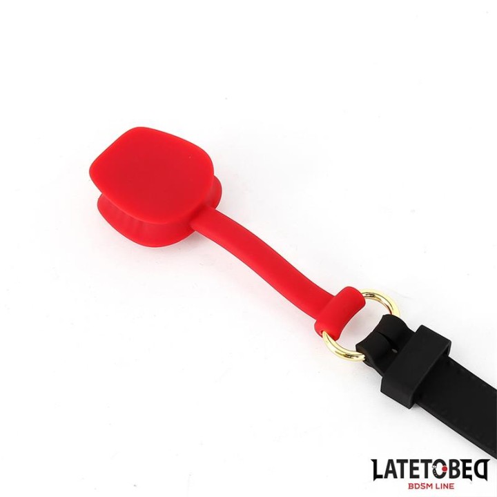 KNEBEL BDSM BENDABLE FORCE REGULOWANY CZARNO CZERWONY - LATETOBED