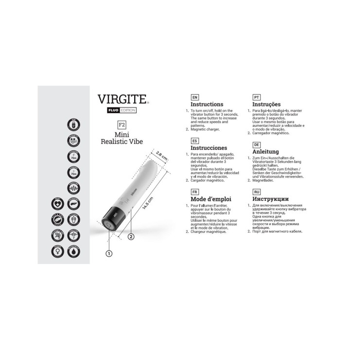 F2 Fluo Silicone Rechargeable Vibrator – wibrator Virgite