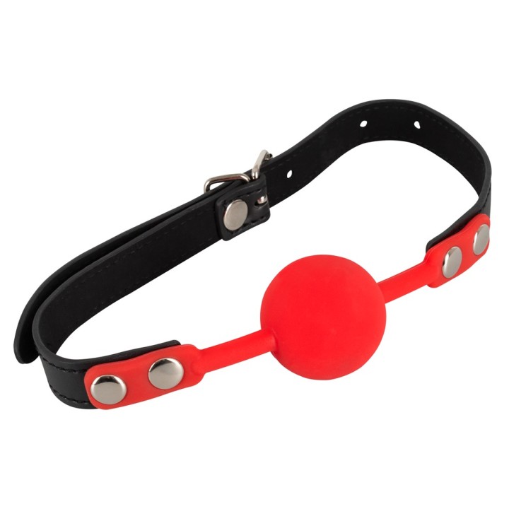 Red Gag silicone — knebel, powłoka poliuretanowa — Bad Kitty
