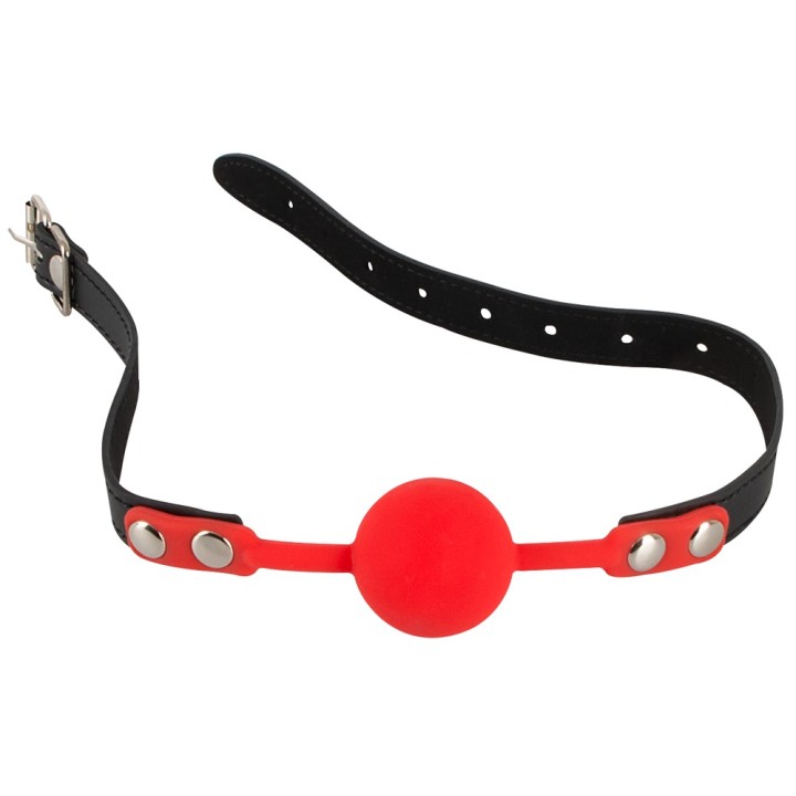 Red Gag silicone — knebel, powłoka poliuretanowa — Bad Kitty