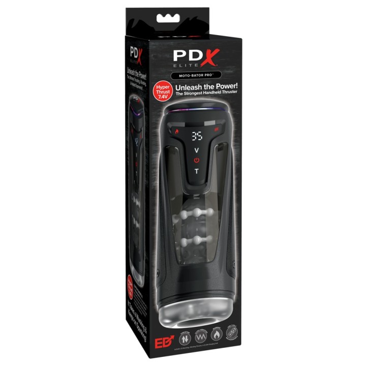 Moto-Bator Pro Light – masturbator PDX Elite, 2 tryby ogrzewania