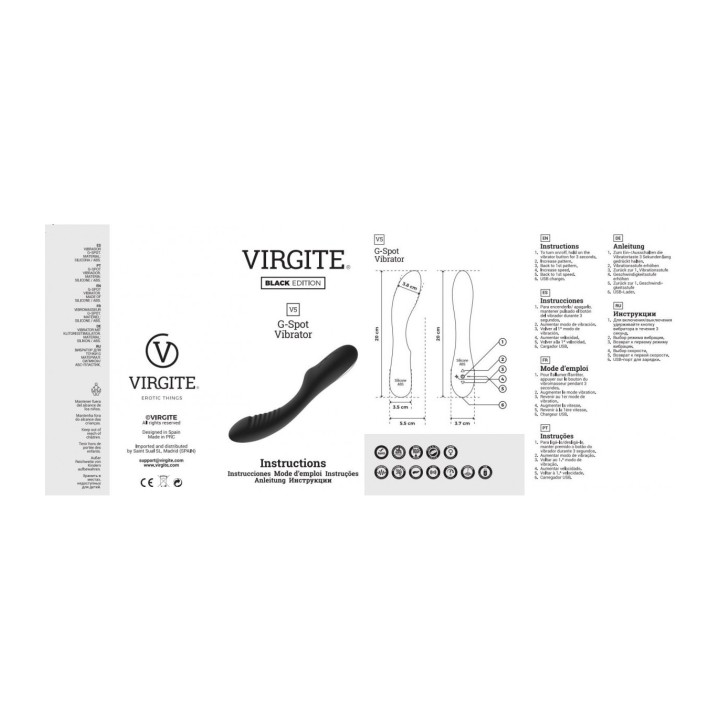 V5 Rechargeable Vibrator czarny – wibrator marki Virgite