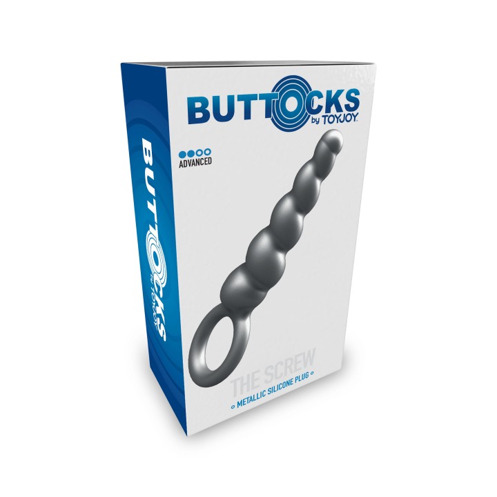Korek analny Buttocks The Screw Metallic Silicone | ToyJoy