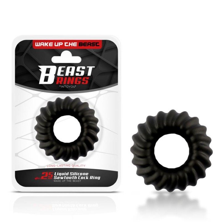 Pierścień na penisa Sawtooth Penis Ring 25 mm, BEAST RINGS