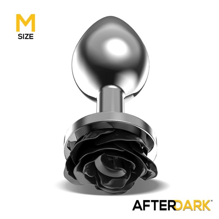 AFTERDARK: Black Rose Anal Plug M, korek analny, metal