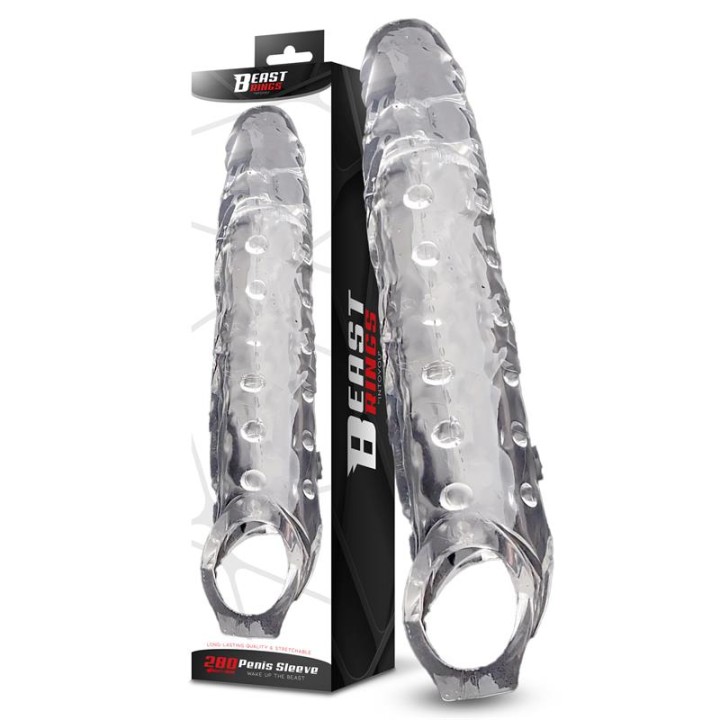 Nakładka na penisa Penis Sleeve 28 cm, TPE, BEAST RINGS