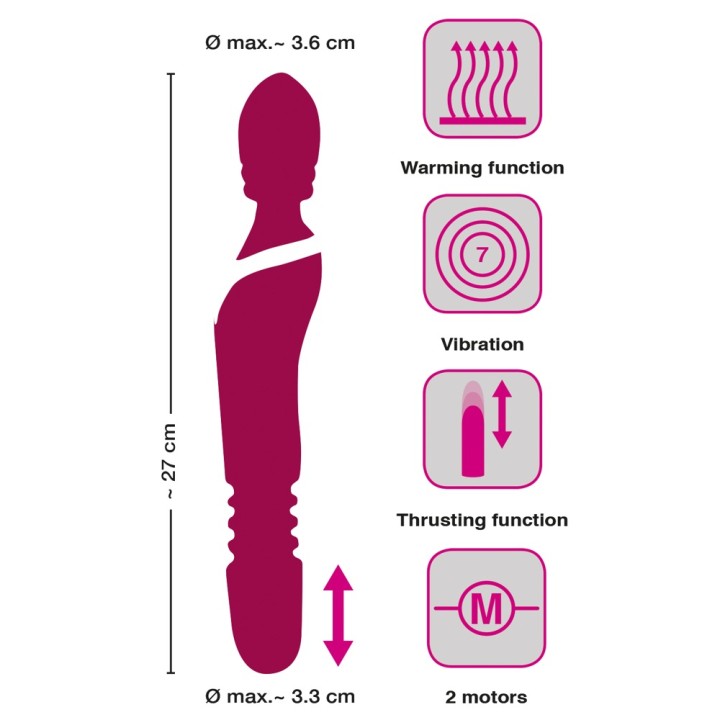 JAVIDA | masażer | ładowanie USB | Warming and Thrusting Vib