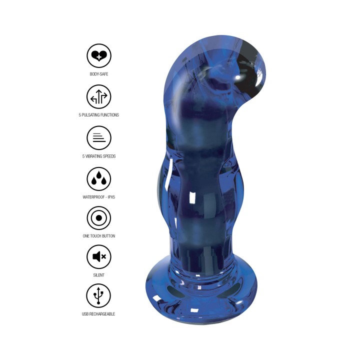ToyJoy Buttocks Gleaming Vibrating Glass Plug