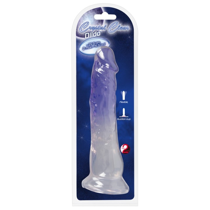 Clear Dildo 22.5: dildo, przyssawka | Crystal