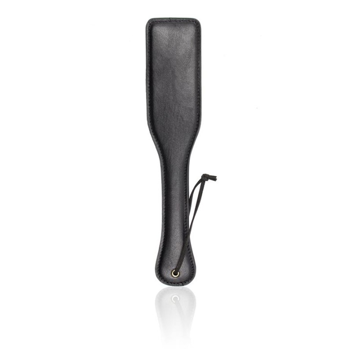 PACKA BDSM 32 CM WEGAŃSKA SKÓRA CZARNA BŁYSZCZĄCA - LATETOBED