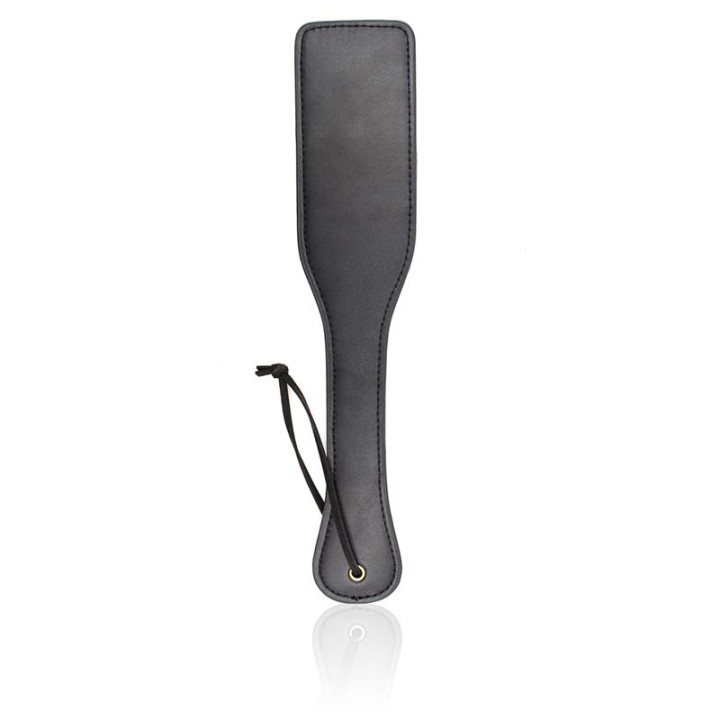 PACKA BDSM 32 CM WEGAŃSKA SKÓRA CZARNA BŁYSZCZĄCA - LATETOBED
