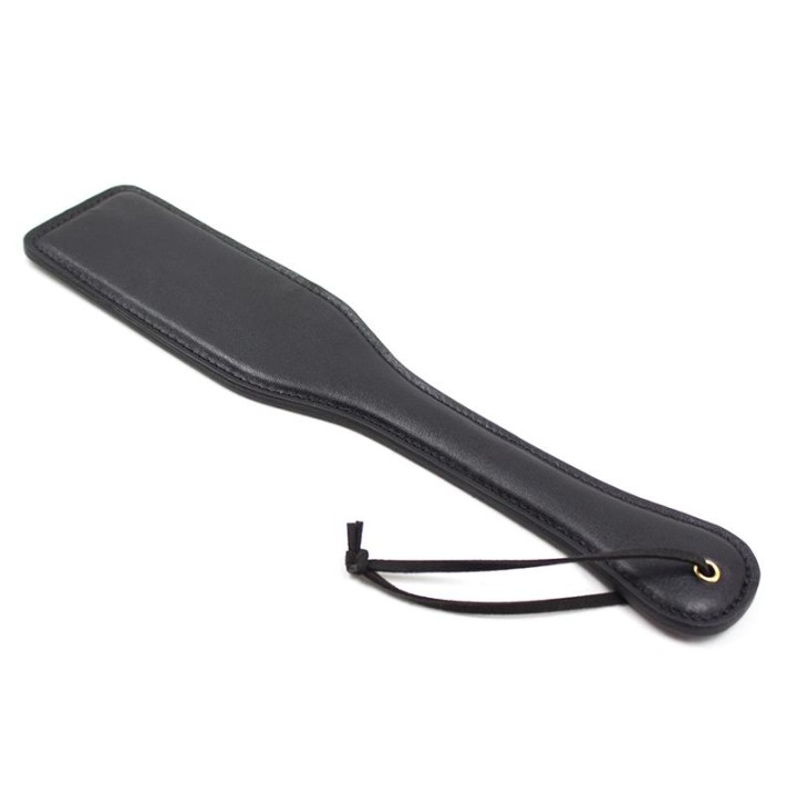 PACKA BDSM 32 CM WEGAŃSKA SKÓRA CZARNA BŁYSZCZĄCA - LATETOBED