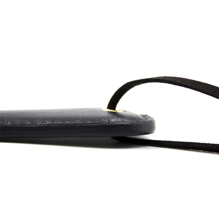 PACKA BDSM 32 CM WEGAŃSKA SKÓRA CZARNA BŁYSZCZĄCA - LATETOBED