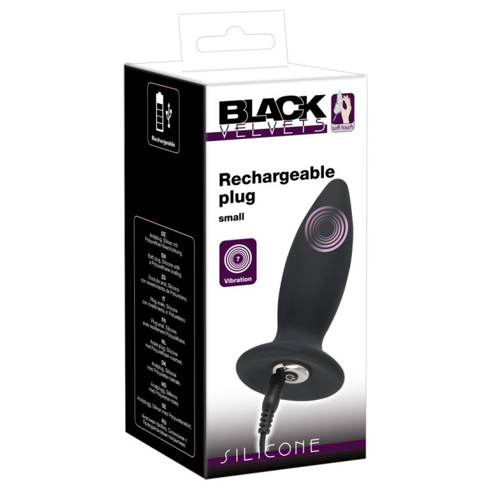 Recharge Plug S | korek analny | czarny kolor | Black Velvets