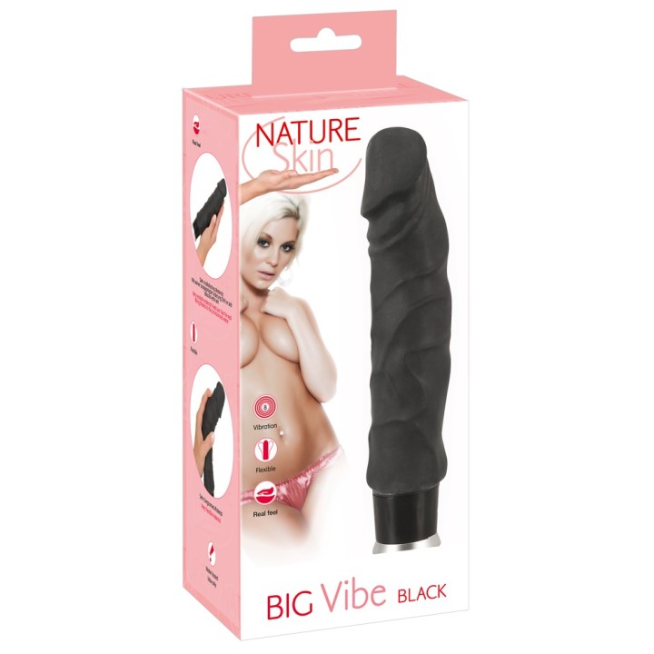 Big Vibe Black | wibrator | długość 23 cm | Nature Skin