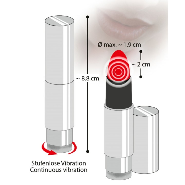 Kiss Me Lipstick | wibrator | regulowane prędkości | You2Toys