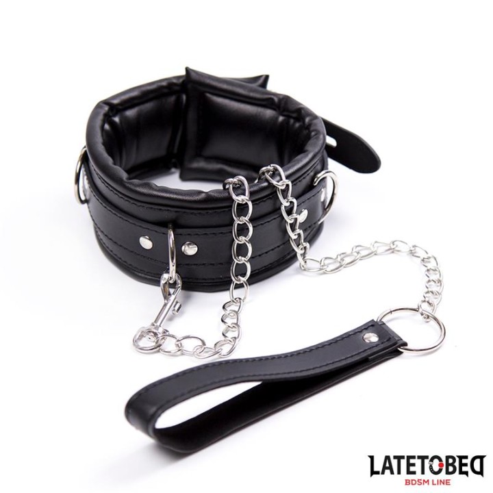 Padded Collar – obroża ze smyczą – LATETOBED BDSM LINE