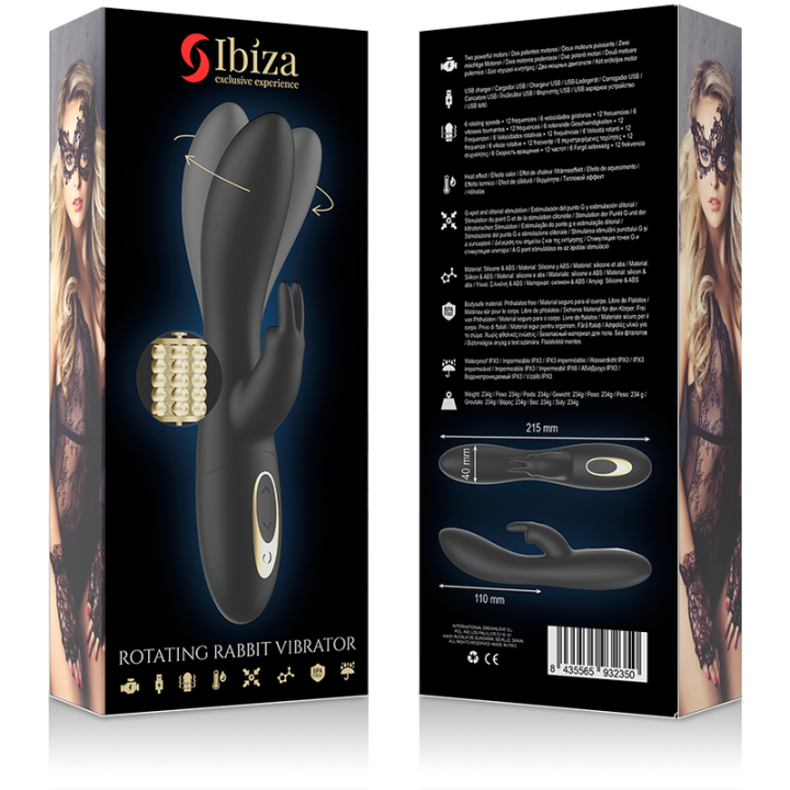 Pearled Rotator / wibrator króliczek, bez ftalanów — IBIZA